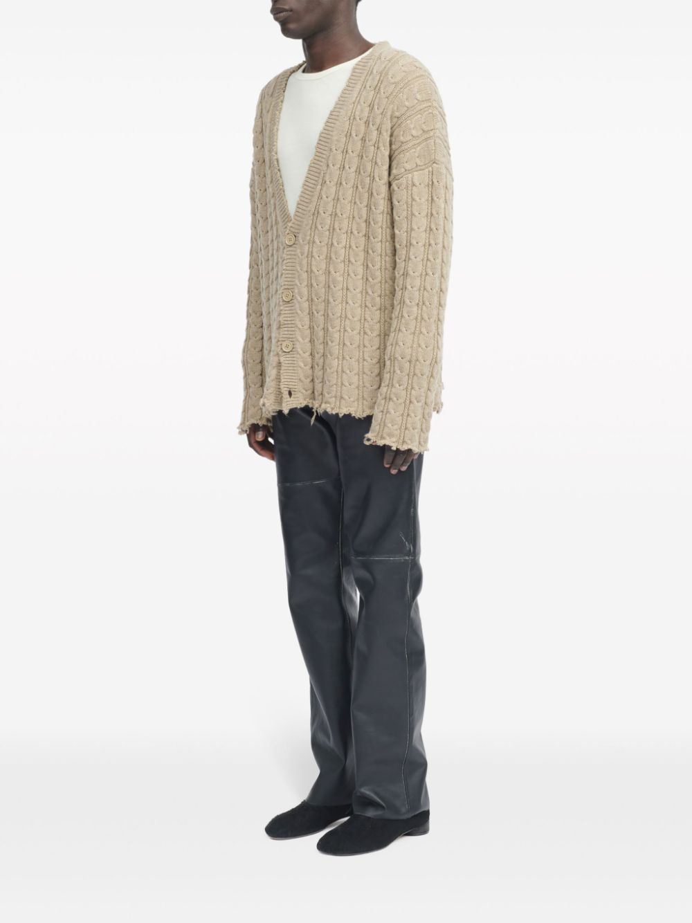 MM6 Maison Margiela V-neck ribbed cardigan Men