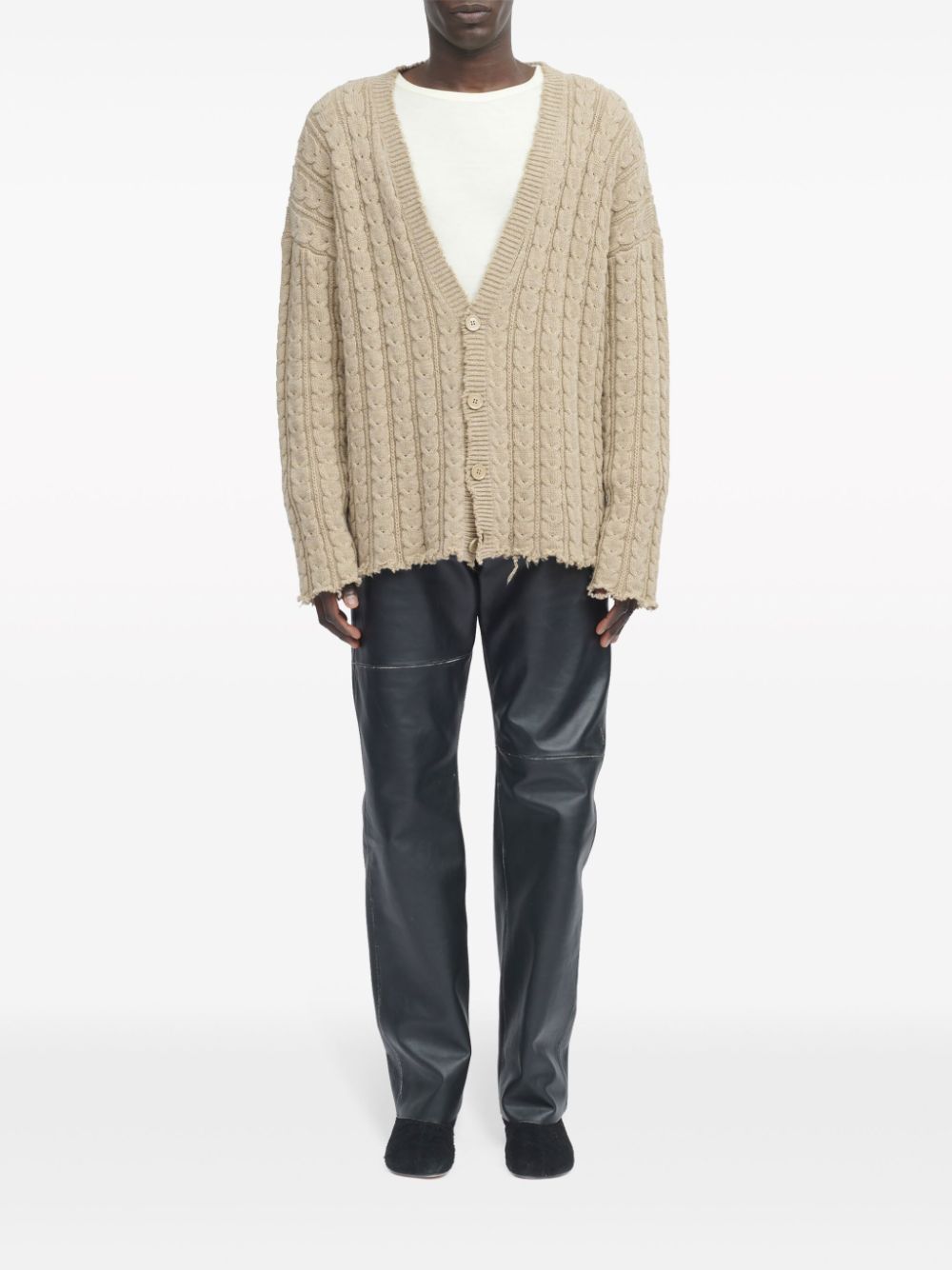 MM6 Maison Margiela V-neck ribbed cardigan Men