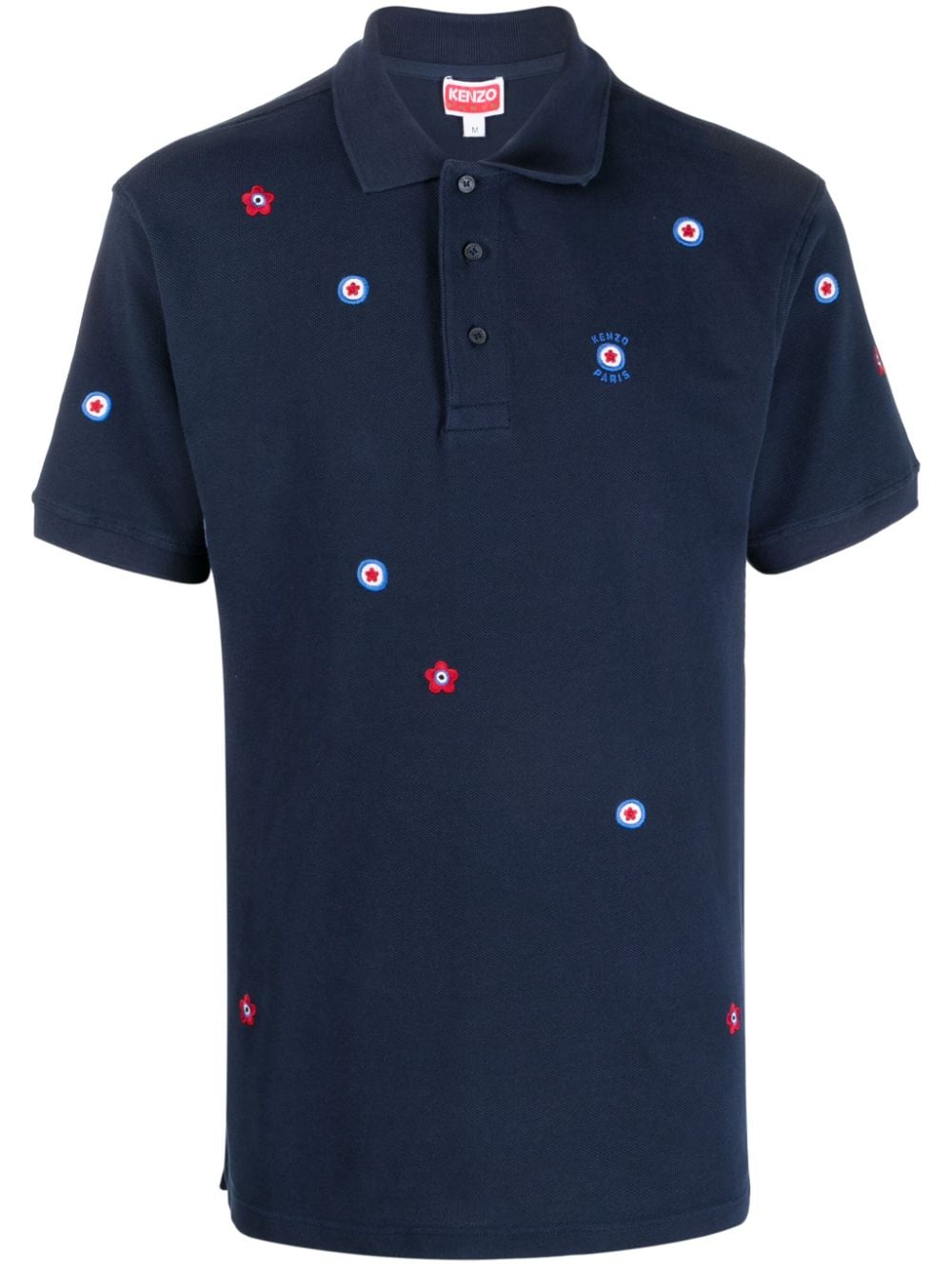 Shop Kenzo Target Embroidered Cotton Shirt In Blue