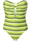 Amir Slama striped cut-out swimsuit - Green