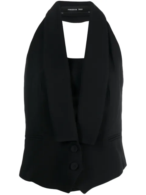 Federica Tosi shawl-collar halterneck waistcoat 