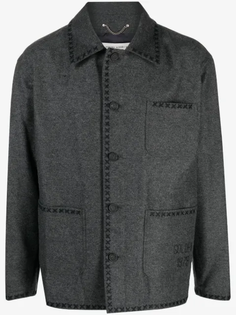 Golden Goose chamarra con logo bordado