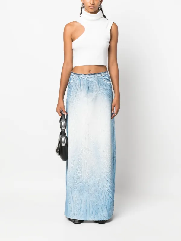 Diesel Falda Larga De Mezclilla De-Pago-Fsd1 Azul FARFETCH CO