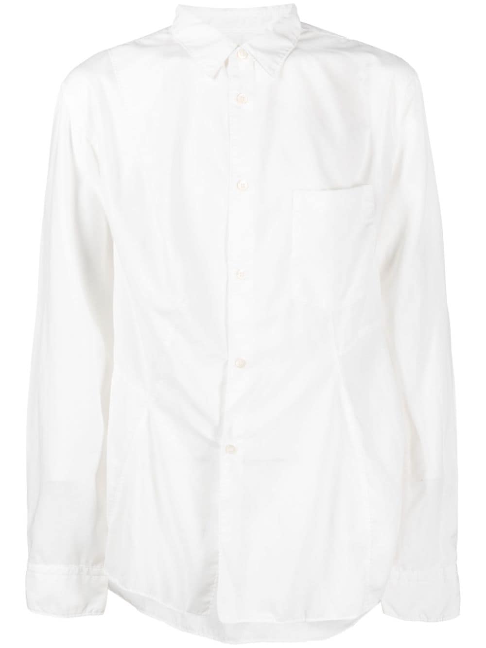 Shop Comme Des Garçons Homme Deux Draped Long-sleeve Shirt In White