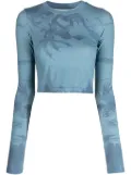 Feng Chen Wang abstract pattern-print crew-neck top - Blue