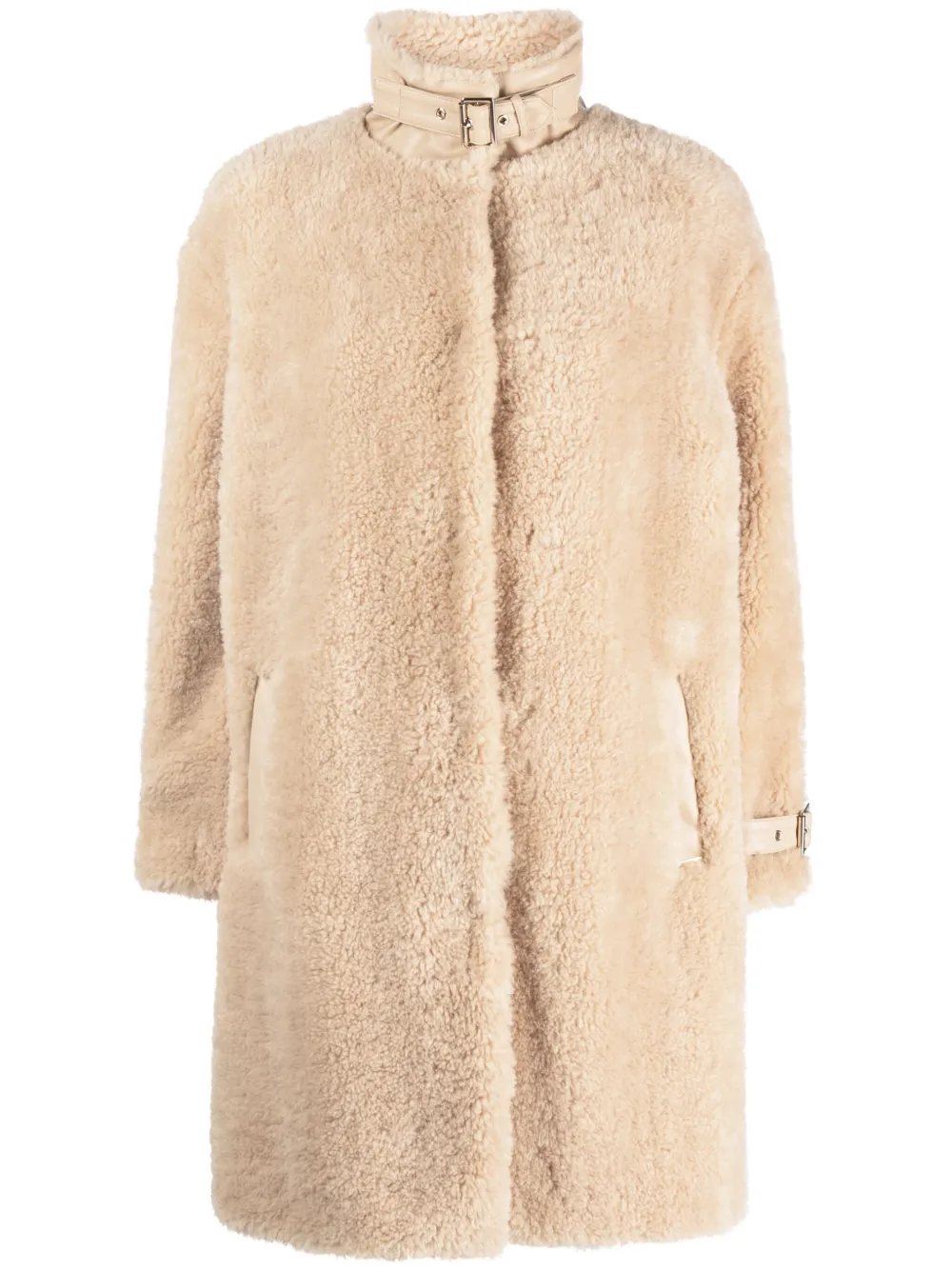 LIU •JO HIGH-NECK FAUX-FUR COAT