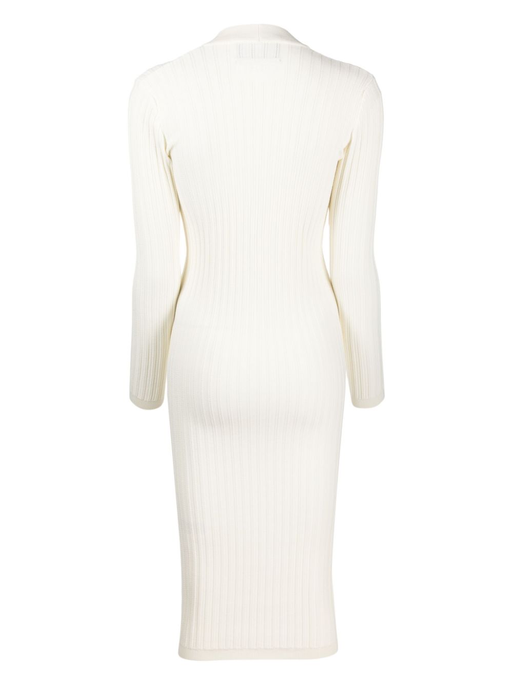 Iceberg ribbed-knit V-neck dress - Wit