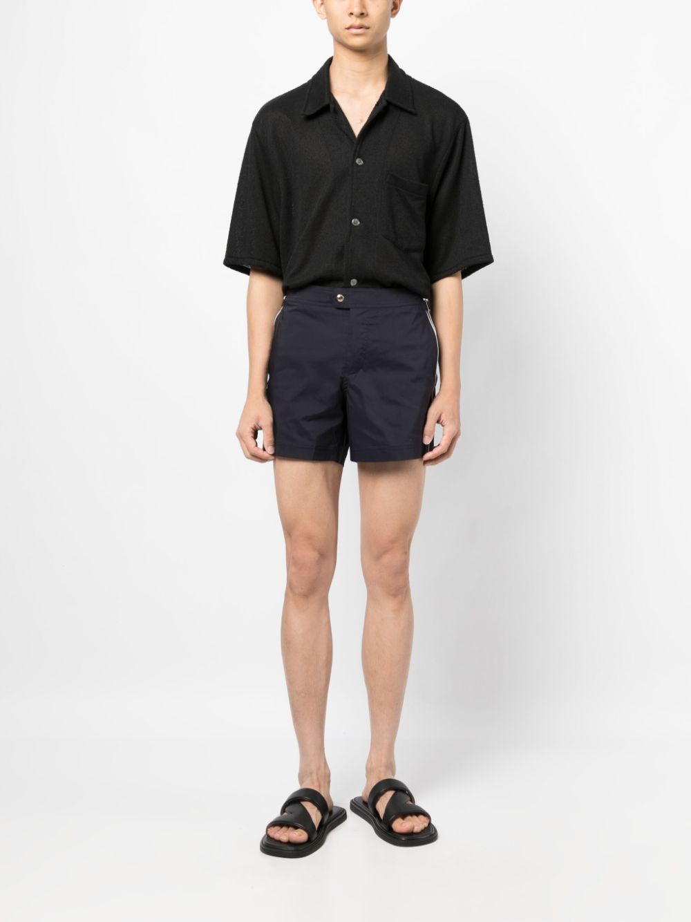 TOM FORD piped-trim swim shorts - Blauw