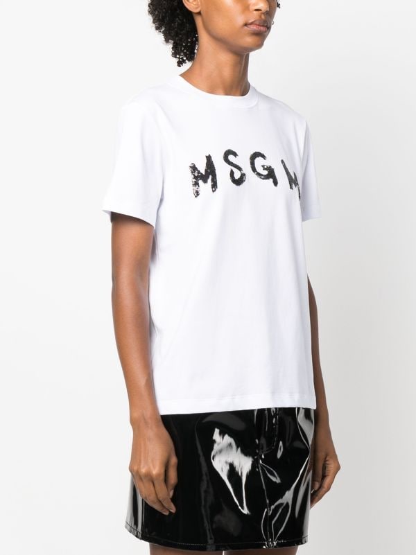MSGM スパンコールロゴ Tシャツ - Farfetch