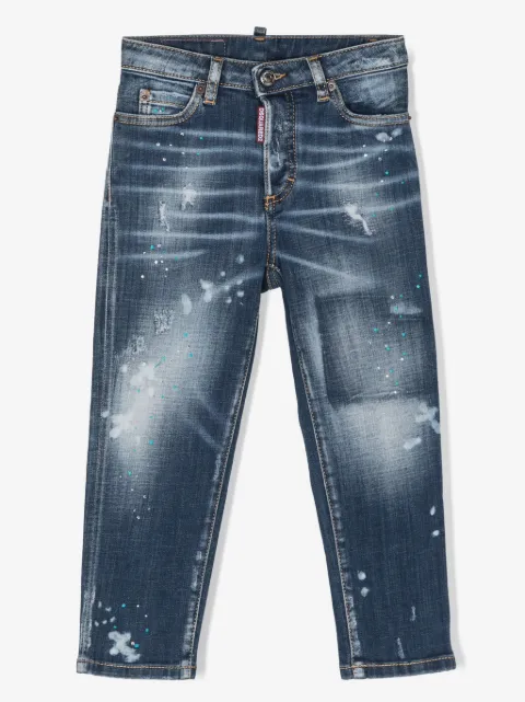 DSQUARED2 KIDS Manat mid-rise tapered-leg jeans