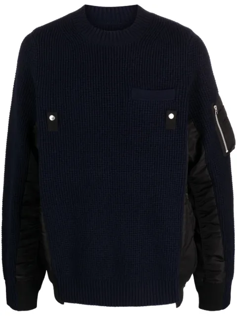 sacai suéter con paneles