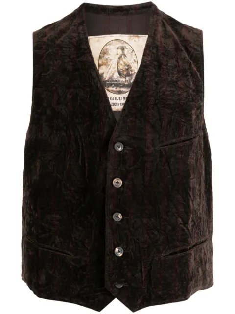 Ziggy Chen crinkled cotton waistcoat
