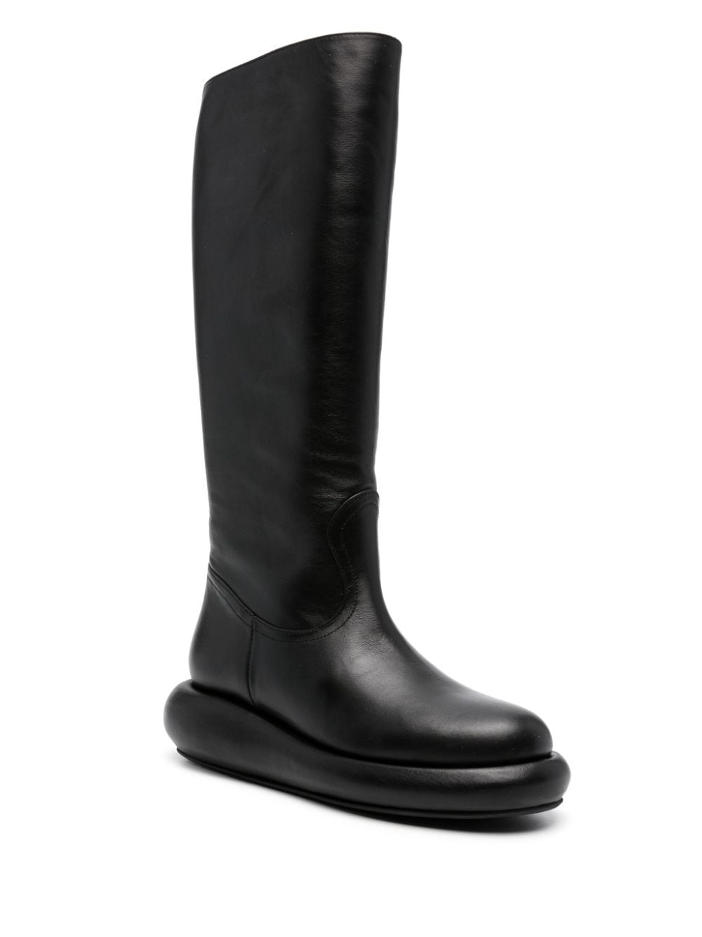 Paloma Barceló panelled leather knee-high boots - Zwart