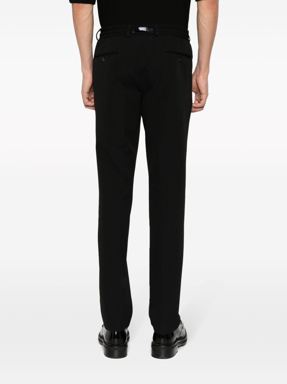 Shop Karl Lagerfeld Straight-leg Tailored Trousers In Black