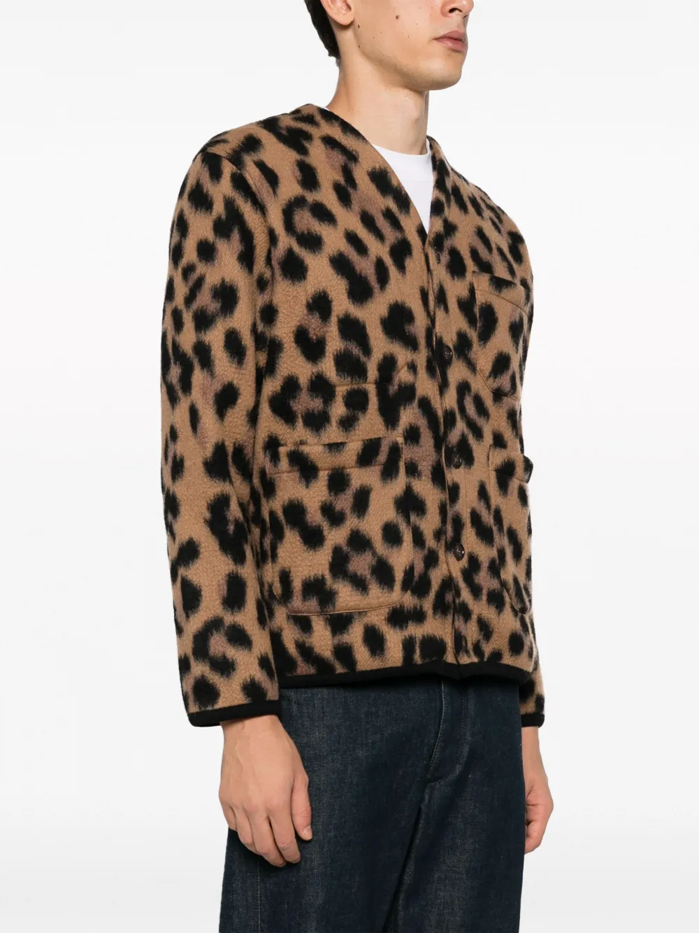 Leopard print cardigan sales mens