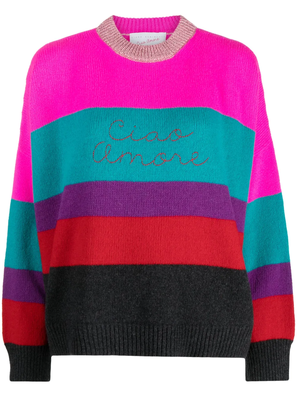 Giada Benincasa Trui met geborduurd logo Roze