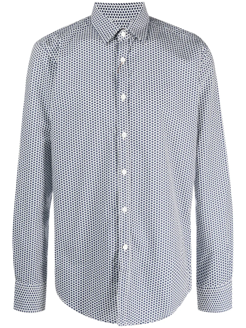 Canali Overhemd met geometrische print Blauw