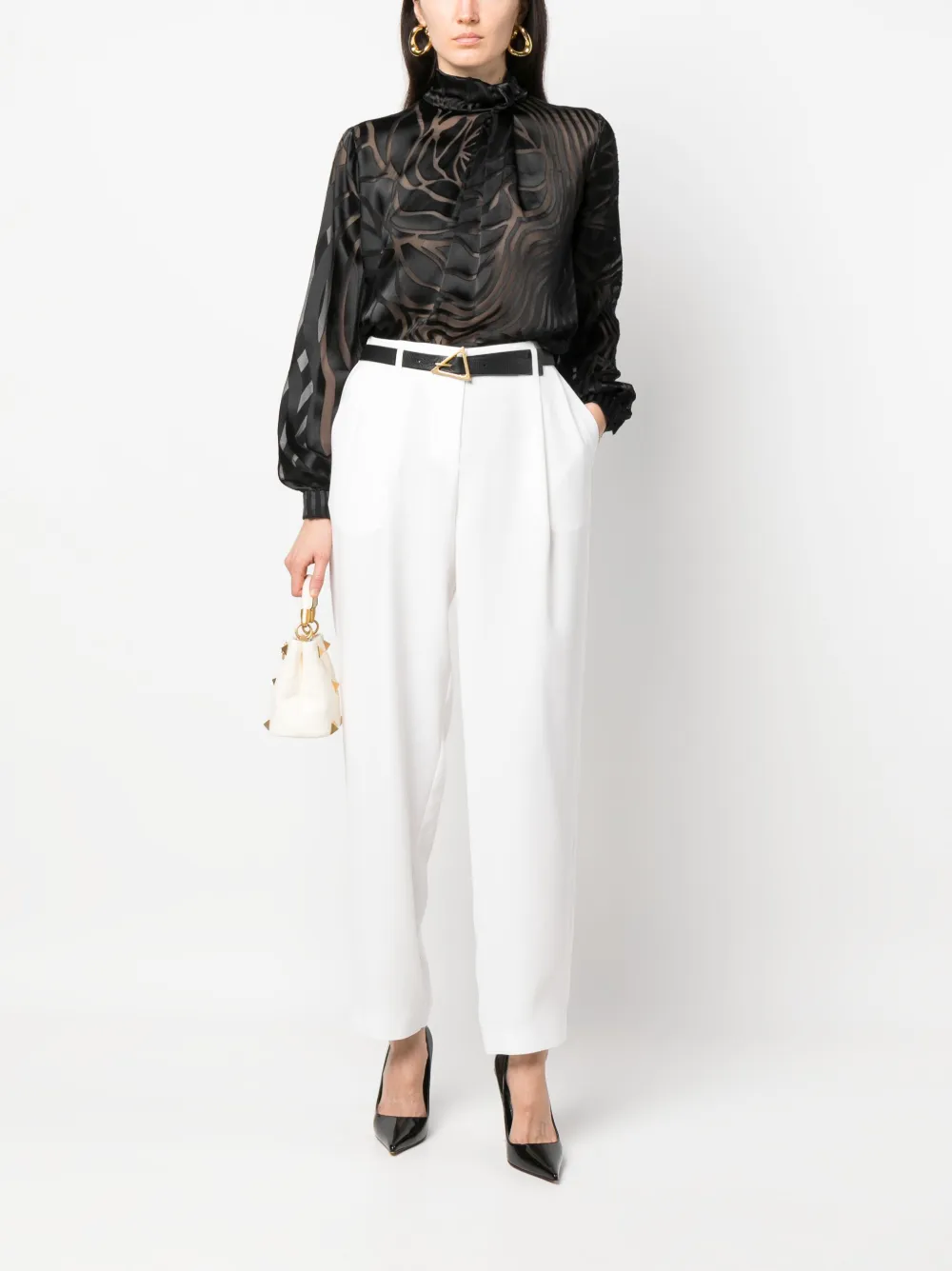 Giorgio Armani Pantalon met toelopende pijpen - Wit