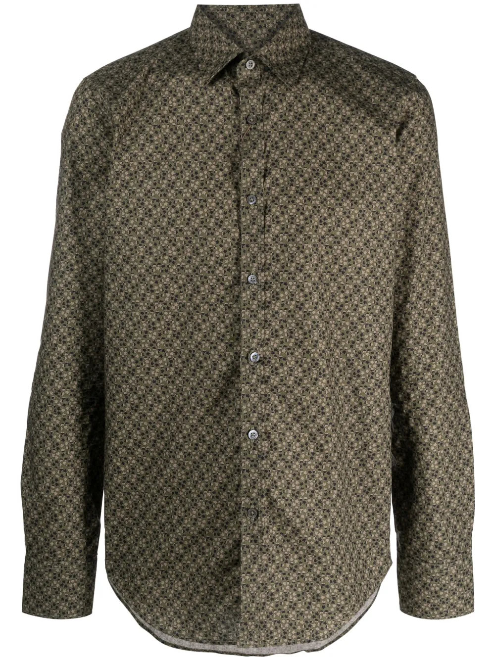 Canali Overhemd met print Groen