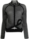 Feng Chen Wang zip-up two-tone bomber jacket - Black