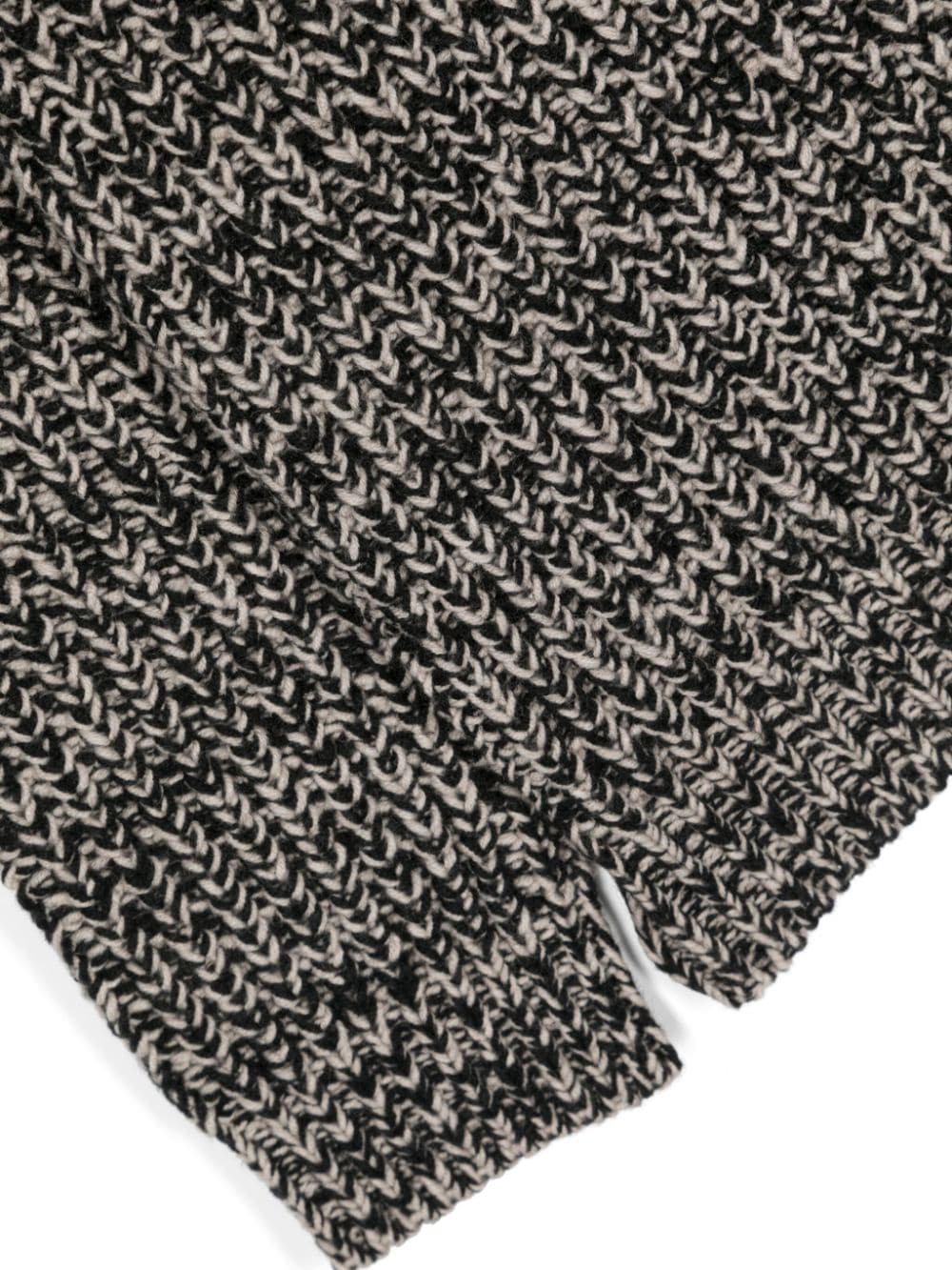 Shop Emporio Armani Logo-patch Marl-knit Cardigan In Black