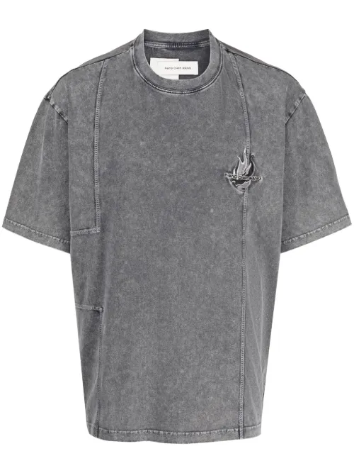 T-shirt en coton à logo brodé - Feng Chen Wang - Modalova