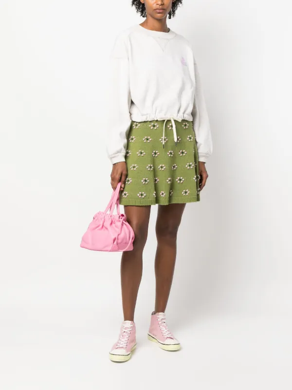 Kenzo floral-motif Wool Skirt | Green | FARFETCH
