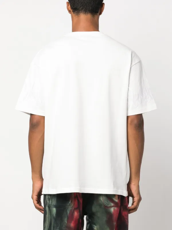 Tシャツ・カットソー VISION OF SUPER Men T Shirts VS01439 OFF WHITE White Vision Of Super logo-embroidered Cotton T-shirt | White