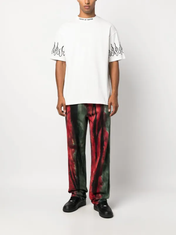 Tシャツ・カットソー VISION OF SUPER Men T Shirts VS01439 OFF WHITE White Vision Of Super logo-embroidered Cotton T-shirt | White