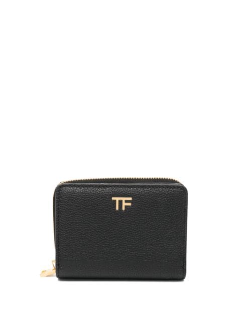 TOM FORD logo-lettering pebbled leather wallet 