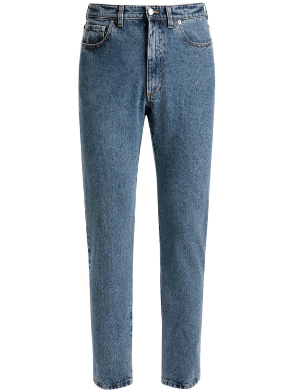 Bally Slim-cut Cotton Tapared Jeans In Blue