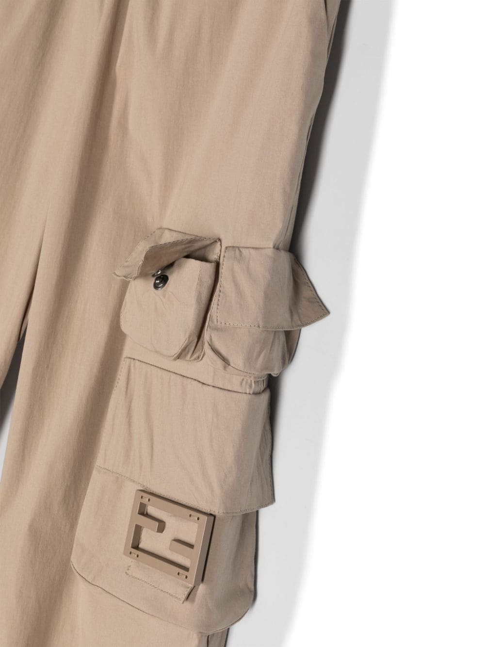 Shop Fendi Ff-findings Tapered Cargo Pants In Brown
