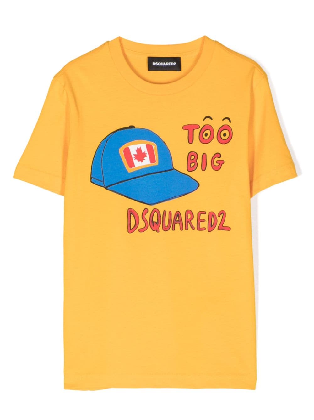 Dsquared2 Kids' Too Big Cotton T-shirt In Yellow