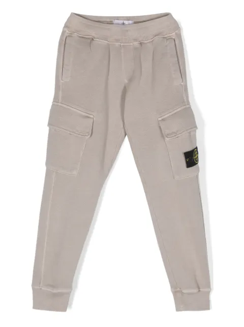 Stone Island Junior Compass-patch cotton track pants