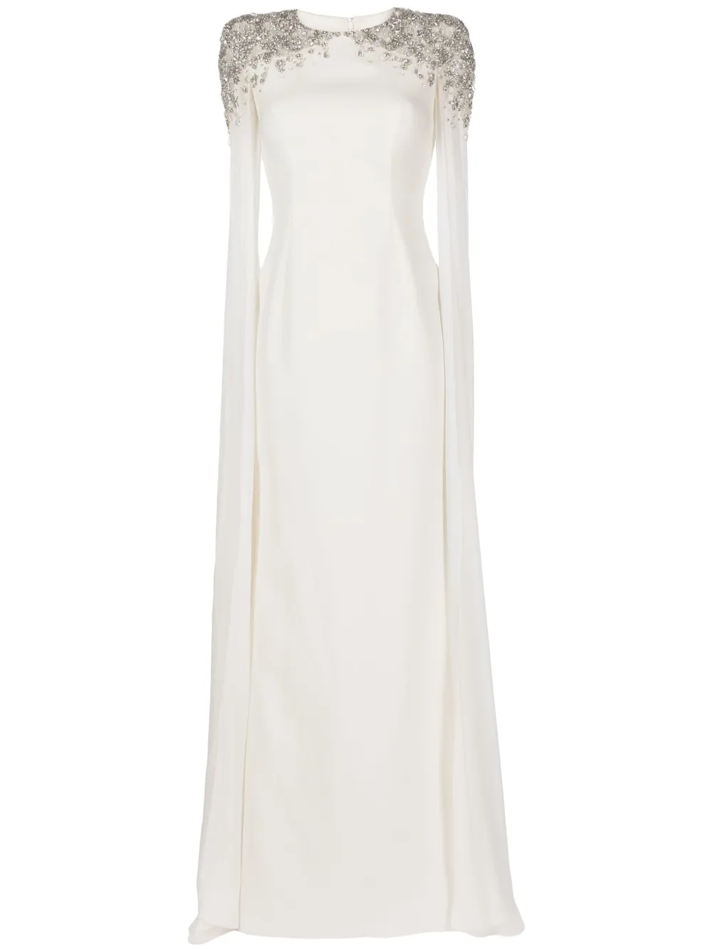 Jenny Packham Jenna crystal-embellished cape gown | White | Image 1