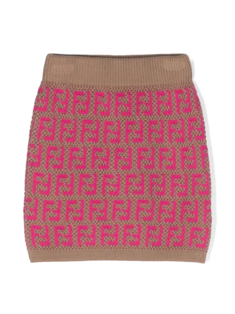 Fendi Kids FF-motif knitted skirt