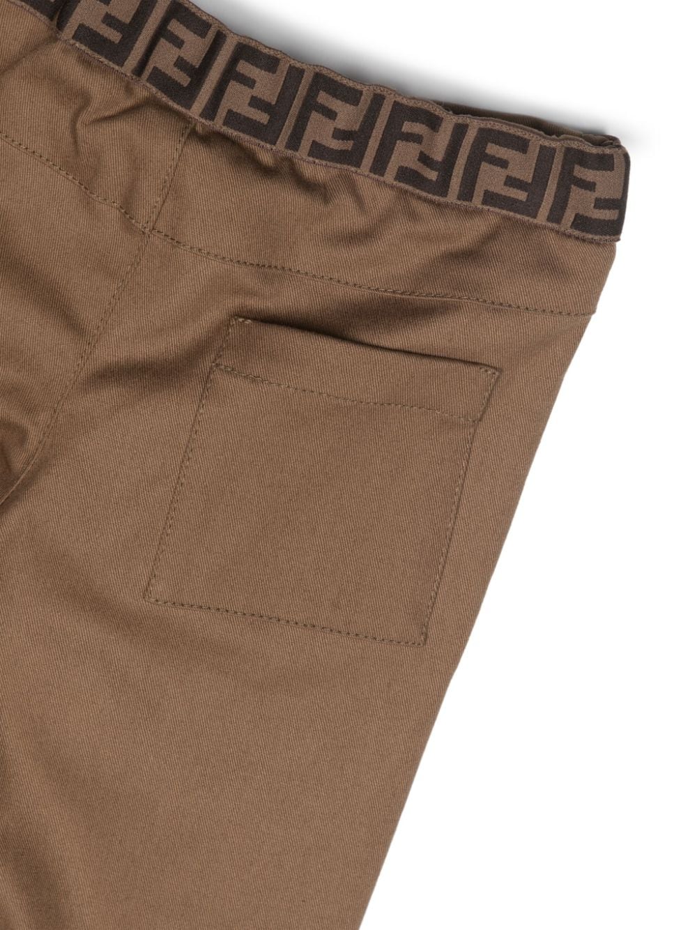 Shop Fendi Ff-motif Straight-leg Trousers In Brown