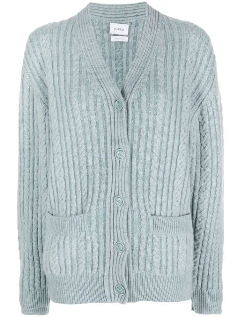 Barrie V-neck cable-knit cardigan
