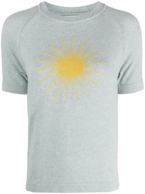 Barrie sun-motif cashmere top