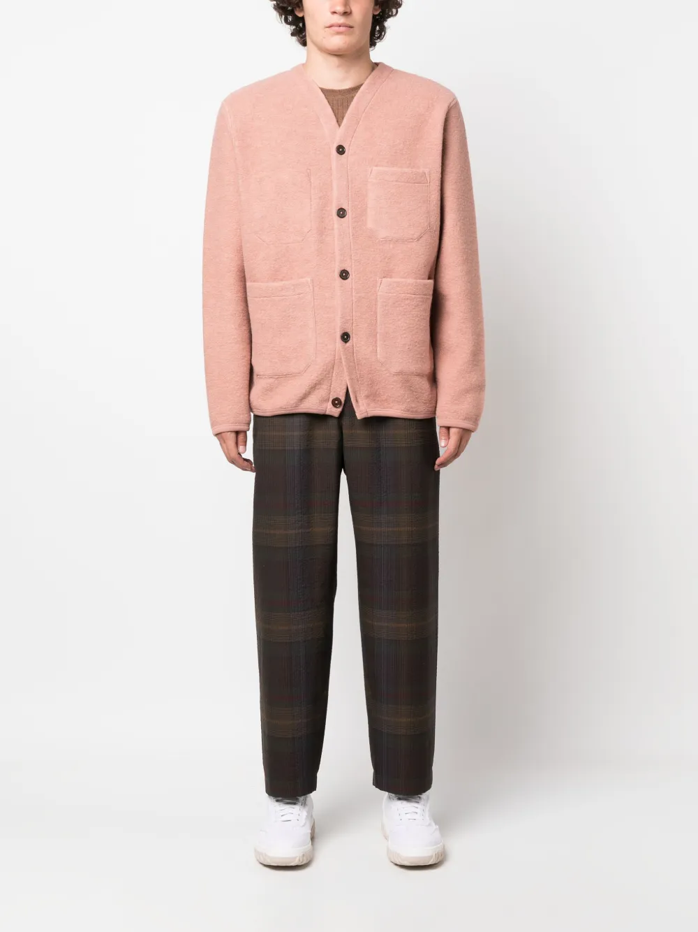 Universal Works Gebreid jack - Roze