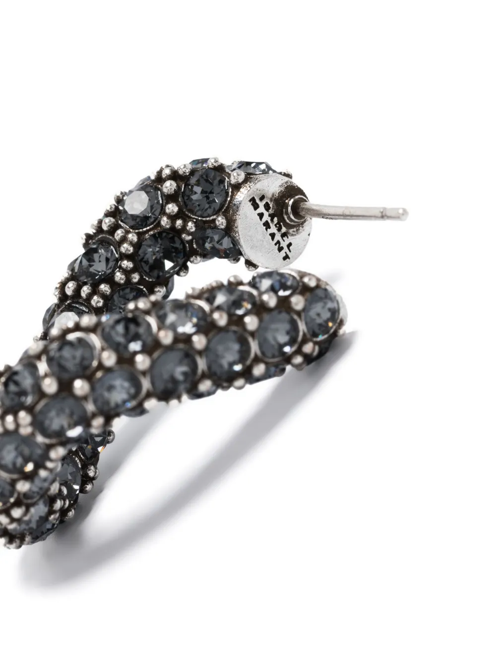 Isabel Marant Crystal-embellished Twisted Earrings In Grey