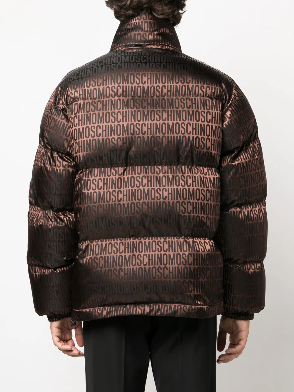 Moschino Donsjack met monogramprint Bruin