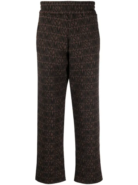 Moschino logo-jacquard straight-leg trousers
