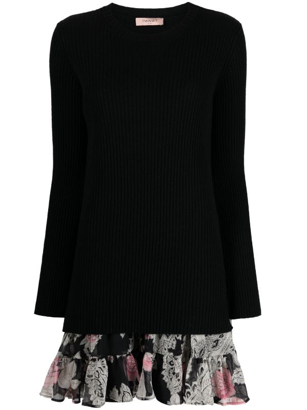 Black jumper dress hot sale with white frill