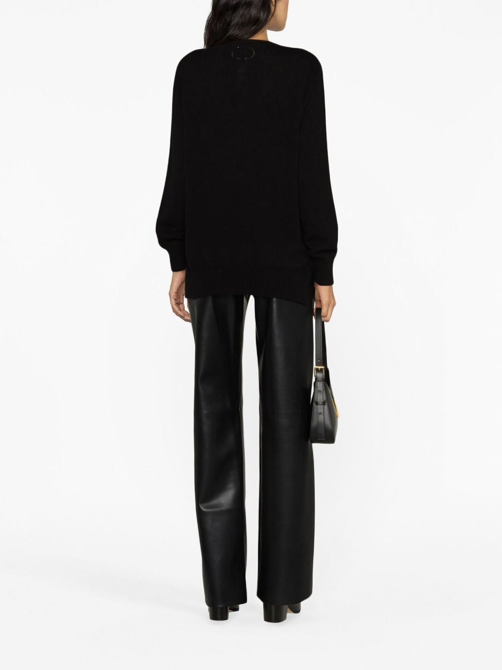 Shop Twinset V-neck Cashmere Jumper In Black