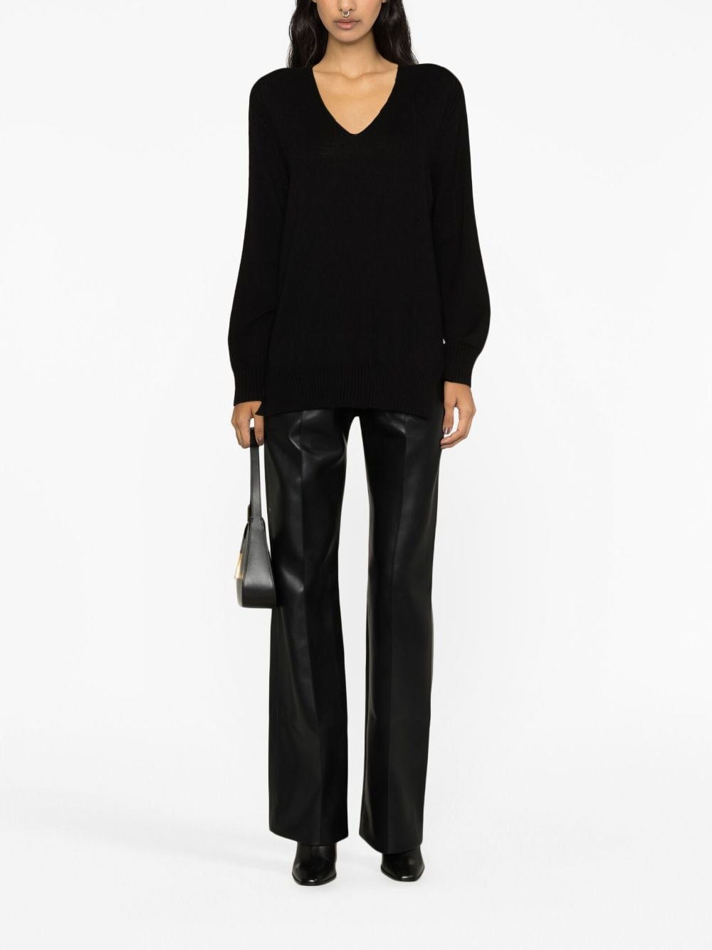 Shop Twinset V-neck Cashmere Jumper In Black