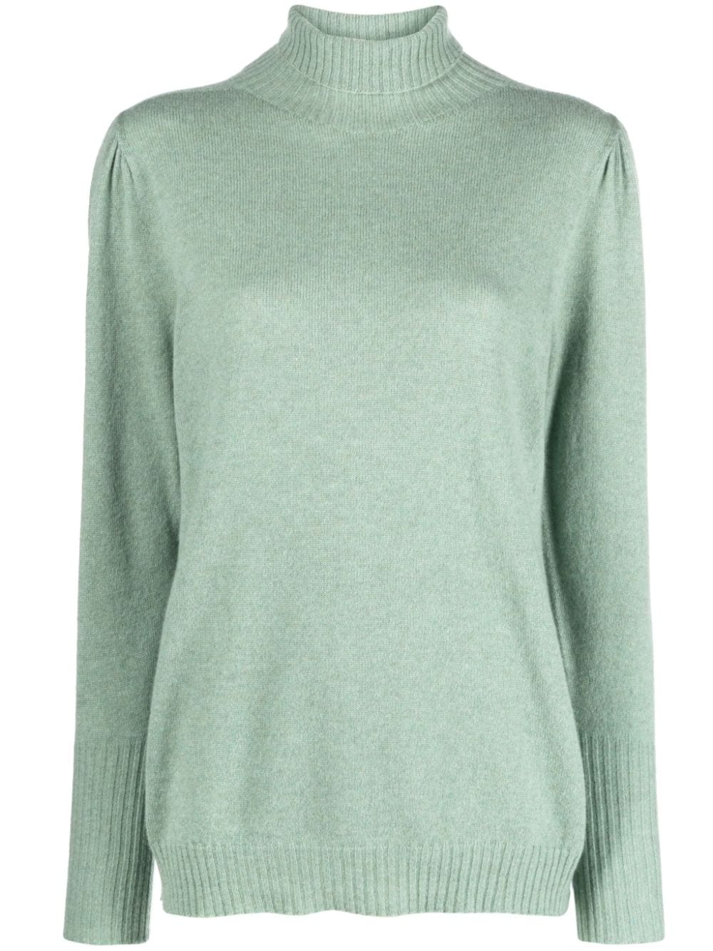 Twinset Puff-sleeve Cashmere Jumper In Green