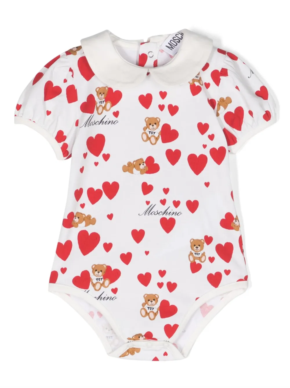 moschino kids body à imprimé teddy bear - blanc