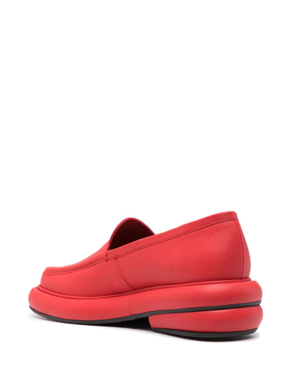 Shop Eckhaus Latta 50mm Square-toe Leather Loafers In Red Leather