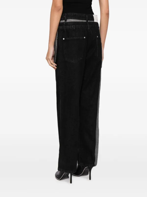 Feng Chen Wang mid-rise straight-leg Jeans | Black | FARFETCH